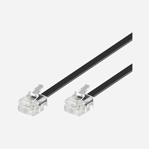 Câble téléphonique Microconnect MPK182 RJ11 2 mètres noir pour connexion téléphone fixe et modem
