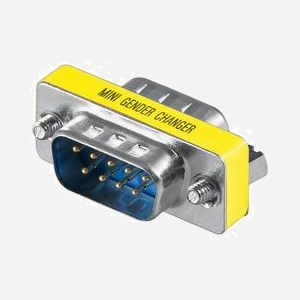 Adaptateur Microconnect MOD99 changeur de genre DB9 mâle vers mâle série parallèle bleu
