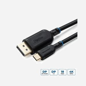 Câble adaptateur Microconnect MC-USBCDP1 USB Type-C vers DisplayPort 1m 8K@30Hz 4K@144Hz compatible Mac Windows noir - Miniature 1