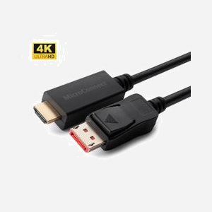 Câble adaptateur Microconnect MC-DP-HDMI-3004K DisplayPort vers HDMI 3m 4K noir pour transmission vidéo HD - Miniature 1