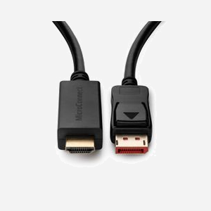 Câble adaptateur Microconnect MC-DP-HDMI-3004K DisplayPort vers HDMI 3m 4K noir pour transmission vidéo HD - Miniature 2