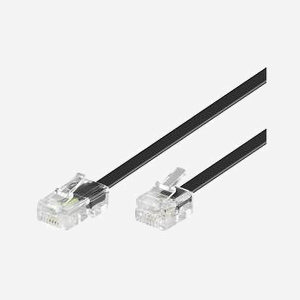 Câble téléphonique Microconnect MPK451S RJ11 vers RJ45 1 mètre noir pour connexion téléphone-réseau