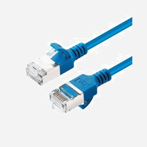 Câble réseau Microconnect Cat6a U/FTP blindé 0,25m bleu slim anti-accroc 500MHz pour baie informatique - Miniature 1