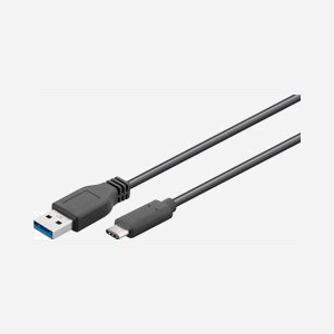 Câble Microconnect USB3.1CA2 USB-C vers USB-A 2m USB 3.2 Gen 1 5Gbit/s noir pour smartphones et ordinateurs portables