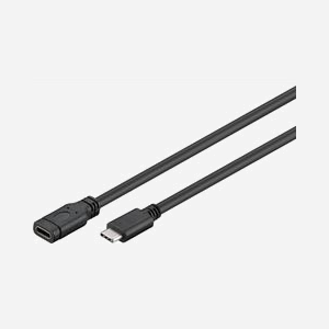Câble d'extension Microconnect USB3.1CC2EX USB-C vers USB-C 2m USB 3.2 Gen 1 noir pour ordinateur portable et tablette