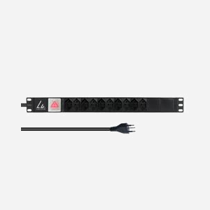 Multiprise rack Lanview LVR-2MCH-SW-CH10 1U 10 prises type J suisses câble 2m noir pour armoire 19 pouces