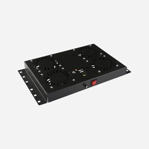 Lanview RAF120BL-UK Module de toit rack 4 ventilateurs avec thermostat analogique 560 m³/h RAL9005 noir