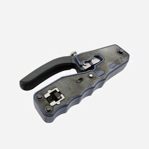 Pince à sertir Lanview LVN125456 pour connecteurs RJ45 UTP/STP Easy Connect avec fonction dénudage et coupe câble noir - Miniature 1