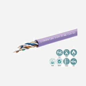 Câble réseau Lanview LVN122152 Cat5e UTP violet 305m testé TIA pour Ethernet 100/1000 Mbps - Miniature 2