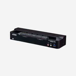 Commutateur KVM ATEN CS1924A 4 ports DisplayPort 8K 60Hz USB 3.1 Gen 1 avec câbles inclus et hub USB