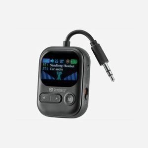 Émetteur-récepteur audio Bluetooth Sandberg 450-14 2-en-1 jack 3.5mm portée 10m avec écran couleur et microphone intégré noir - Miniature 3