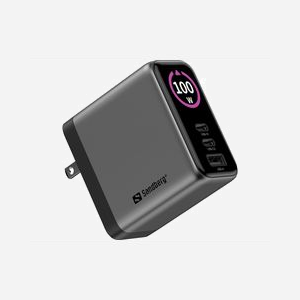 Chargeur Sandberg 441-71 Travel Charger PD100W 2x USB-C 1x USB-A avec écran digital et adaptateurs EU/UK/AUS - Miniature 2