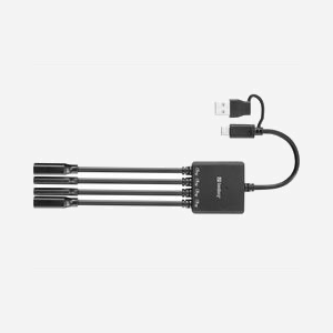 Hub USB Sandberg 136-81 USB 3.2 Gen 1 Type-A et Type-C 4 ports 5000 Mbit/s avec câble intégré noir - Miniature 2