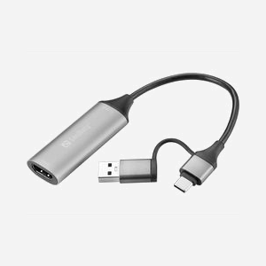 Sandberg 136-70 Capture HDMI vers USB-C et USB-A 4K avec audio pour streaming et enregistrement vidéo