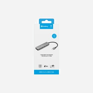Hub USB-C Sandberg 136-41 vers 4x USB-C 10 Gbit/s USB 3.2 Gen 1 Type-C gris avec alimentation bus - Miniature 2