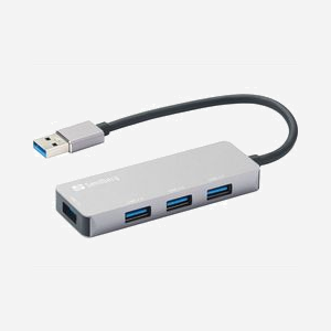 Hub USB Sandberg 333-67 USB 3.2 Gen 1 Type-A 1 port USB 3.0 et 3 ports USB 2.0 5000 Mbit/s gris - Miniature 1