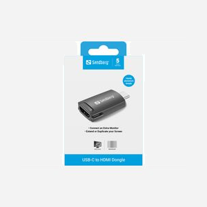 Adaptateur Sandberg USB-C vers HDMI 136-34 pour connexion moniteur TV projecteur compatible appareils USB-C - Miniature 2