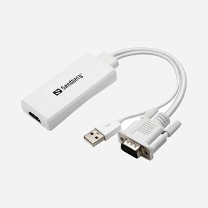 Convertisseur Sandberg VGA+Audio vers HDMI 508-78 pour transmission vidéo et audio du PC vers TV