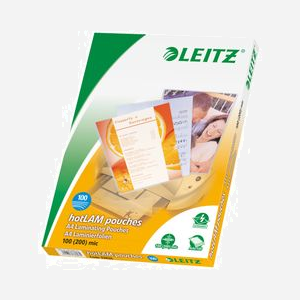 Pochettes transparentes Leitz 33826 A4 222x309mm EVA/PET finition brillante lot de 100 pièces