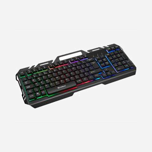Clavier gaming Sandberg IronStorm 640-25 USB filaire AZERTY Belge rétroéclairage RGB plaque métallique noir