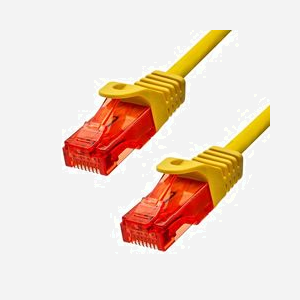 Câble réseau ProXtend 6UTP-10Y Cat6 U/UTP RJ-45 10m jaune 1000 Mbit/s contacts plaqués or