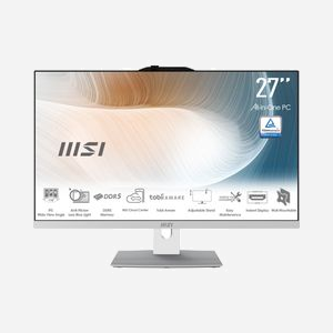 PC All-in-One MSI Modern AM272P 1M Intel Core 5 120U 16GB DDR5 512GB SSD 27" Full HD IPS Windows 11 Pro Wi-Fi 6E blanc